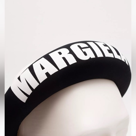 NEW with Tags Maison Martin Margiela Black Headband with White Logo - Picture 4 of 6